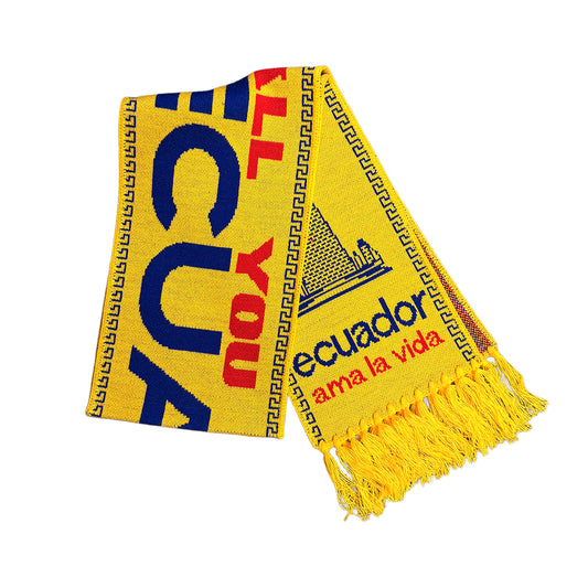 Bufanda Artesanal "All You Need Is Ecuador" – Edición Sol Dorado