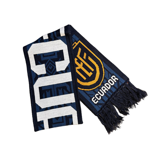 Bufanda Artesanal "La Tri" – Edición Naval Moderno y Blanco Geométrico