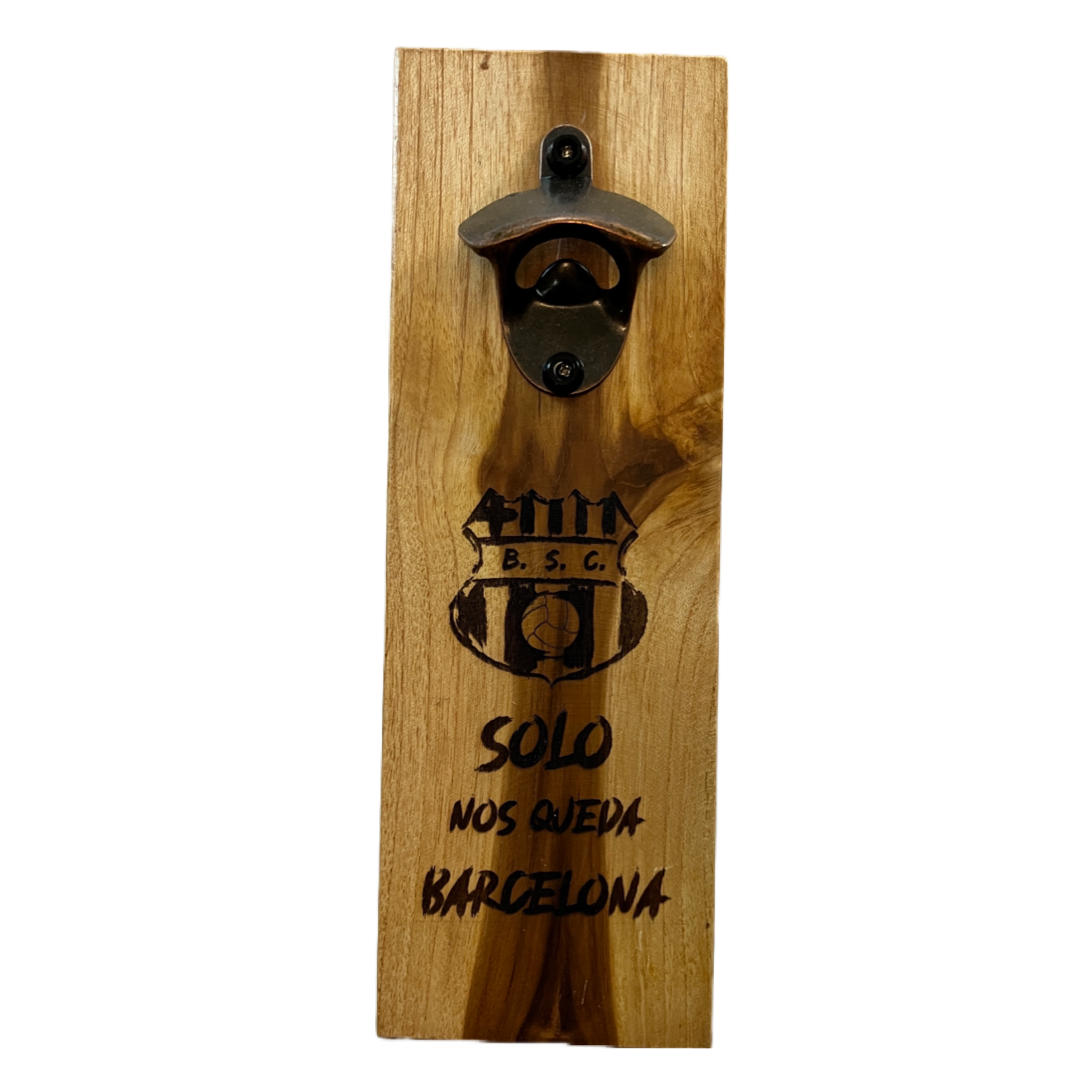 Teak Bottle Opener Barcelona Sporting Club