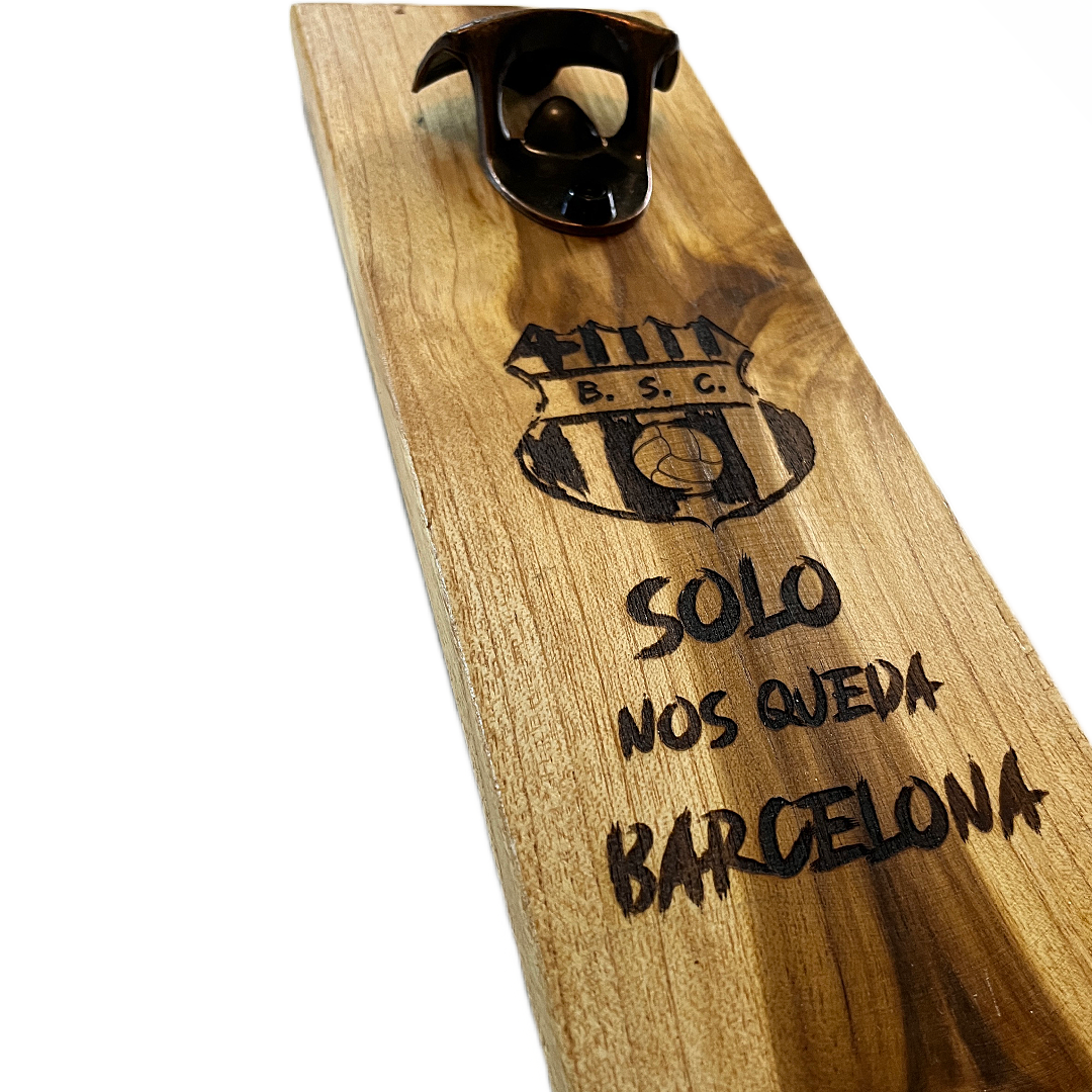 Teak Bottle Opener Barcelona Sporting Club