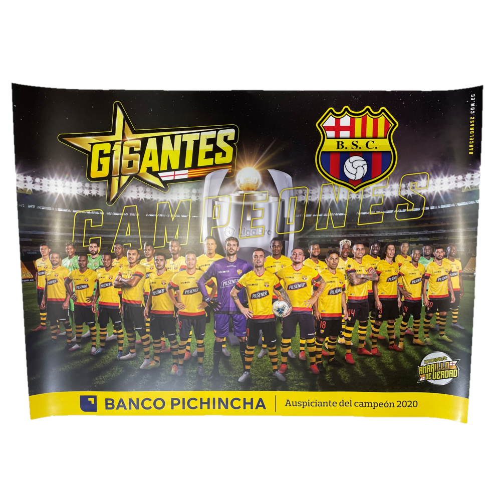 Cartel Barcelona Sporting Club Ecuador de Colección Campeon 2020