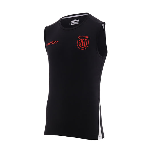 BVD Oficial de Entrenamiento FEF 2026 | Camiseta Sin Mangas Ecuador (Negra)
