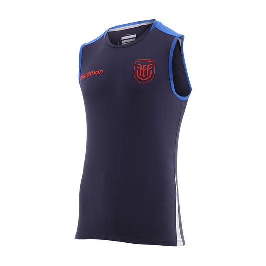 BVD Oficial de Entrenamiento FEF 2026 | Camiseta Sin Mangas Ecuador (Azul Marino)
