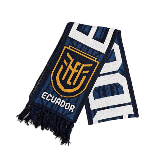 Bufanda Artesanal "La Tri" – Edición Naval Moderno y Blanco Geométrico