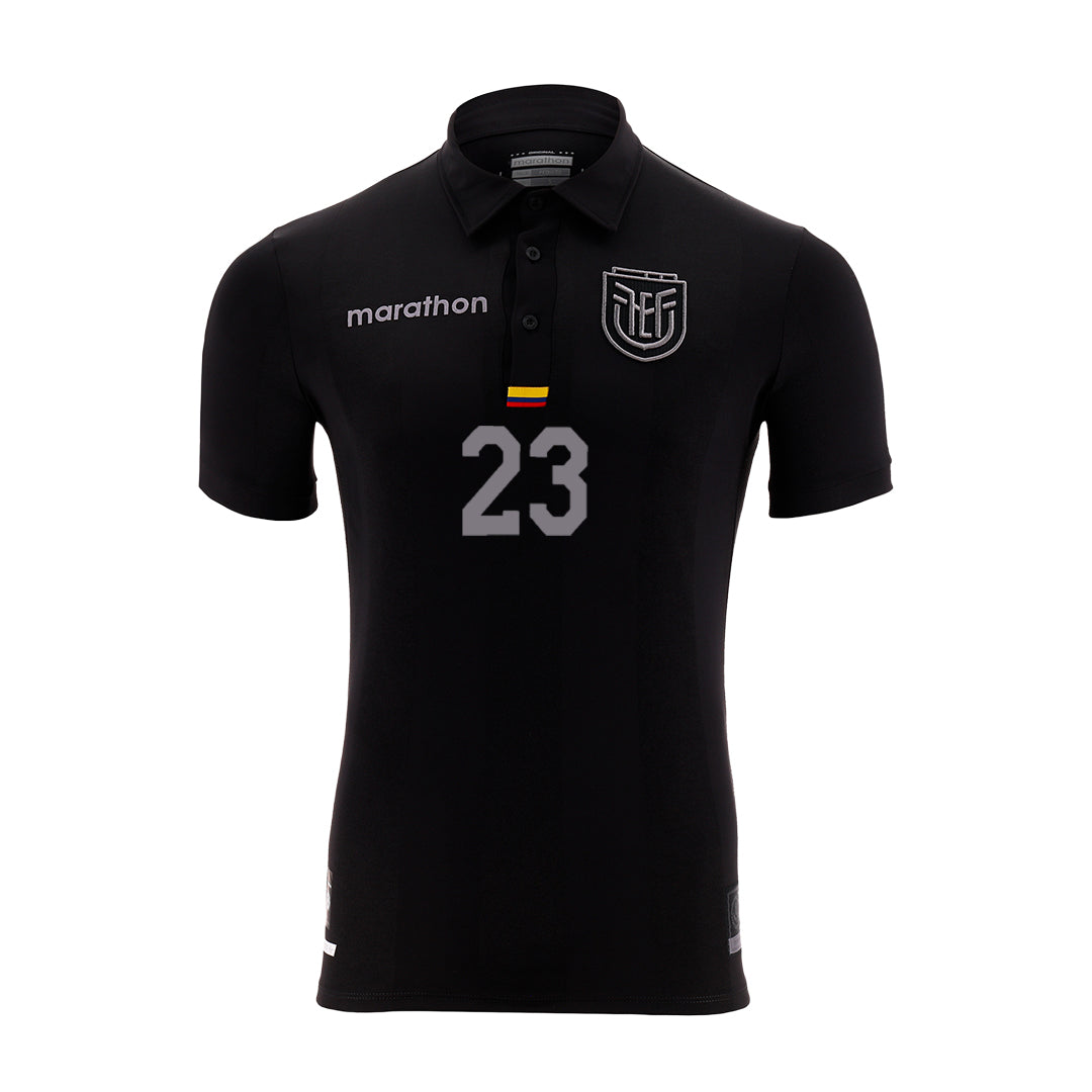 Camiseta Oficial Ecuador FEF 100 Años – Edición Limitada Caicedo Centenario Negra para Hombre