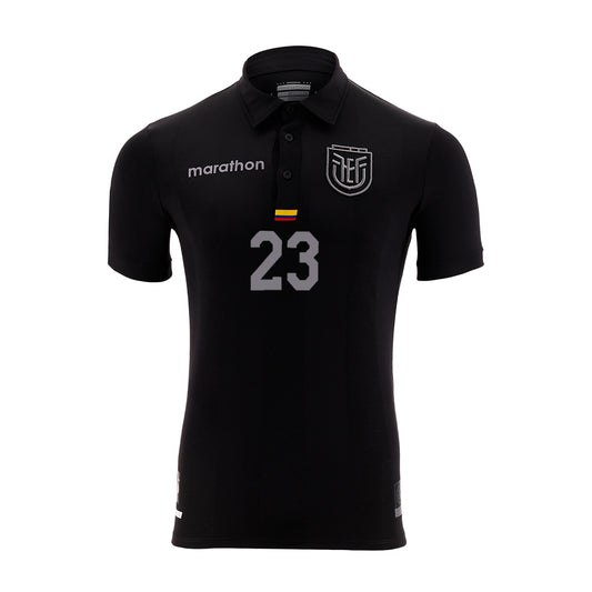Camiseta Oficial Ecuador FEF 100 Años – Edición Limitada Caicedo Centenario Negra para Hombre
