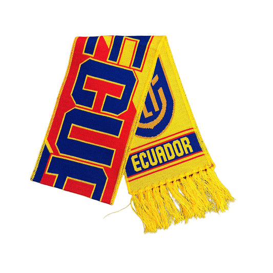 Bufanda Tejida a Mano "Ecuatoriano de Verdad" – Cresta Tricolor Clásica
