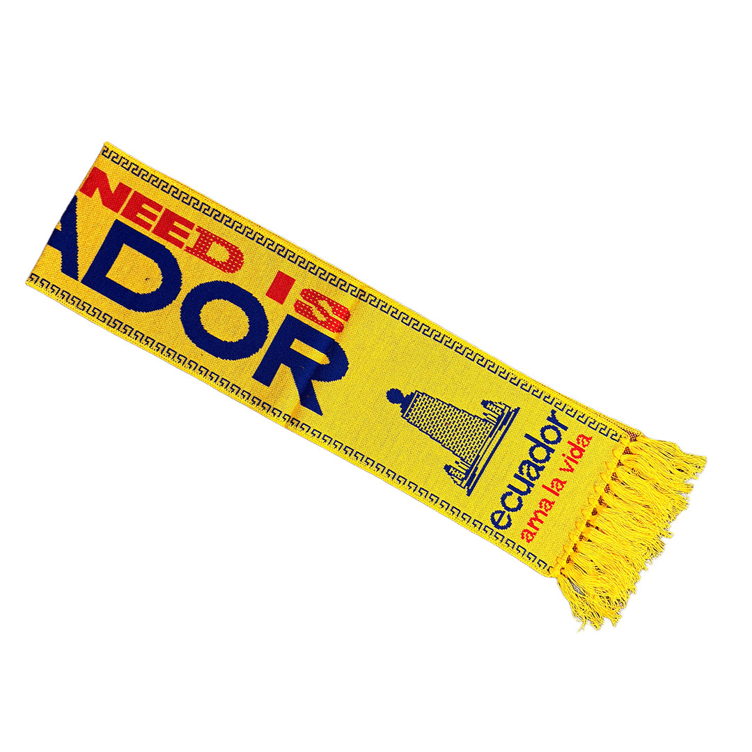Bufanda Artesanal "All You Need Is Ecuador" – Edición Sol Dorado
