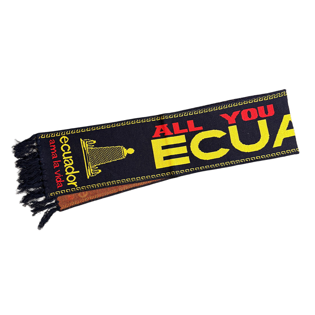 Bufanda Artesanal "All You Need Is Ecuador" – Edición Negro Medianoche