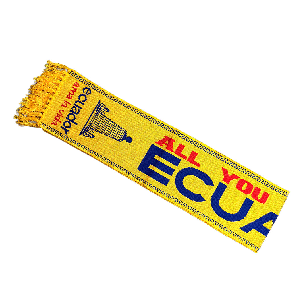 Bufanda Artesanal "All You Need Is Ecuador" – Edición Sol Dorado