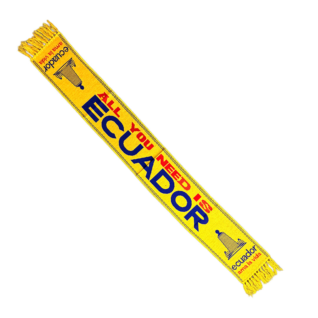Bufanda Artesanal "All You Need Is Ecuador" – Edición Sol Dorado