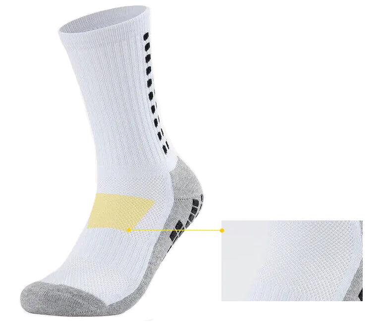 3 Pairs Sport Anti Slip Football Socks with Premium Rubber Grip